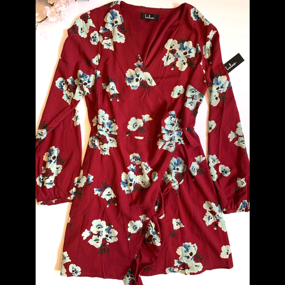 Floral wrap mini dress